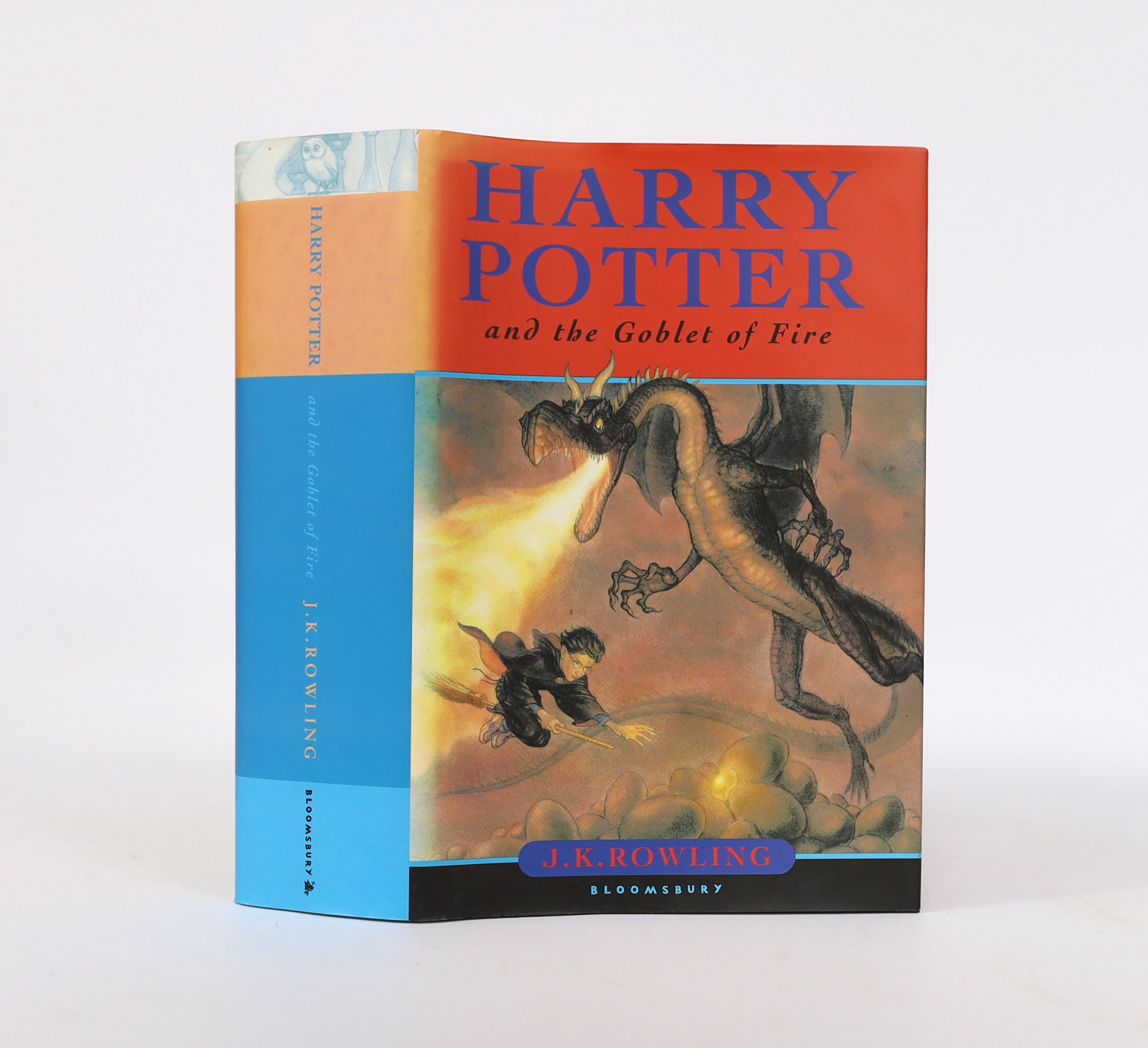 Rowling, J.K. - Harry Potter and the Goblet of Fire. Ist edition, signed by author on dedication leaf (and with the signing session admission ticket loosely inserted). vignette illus. half and title pages; publisher's co